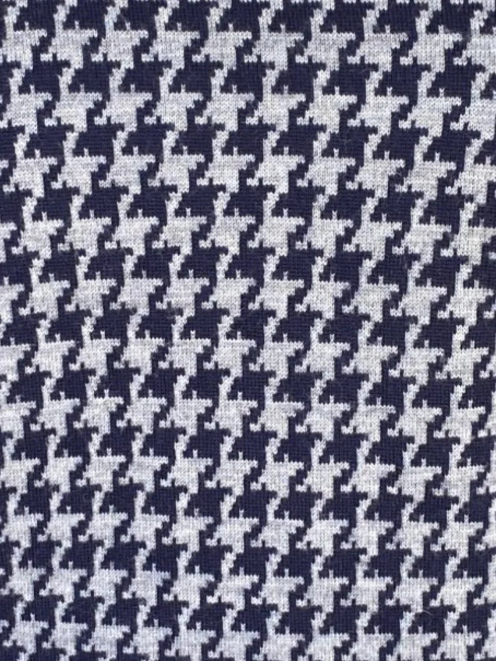 J Crew Houndstooth 100% Merino Wool Sweater Navy Gray Academia Old Money Prep-S